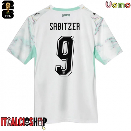 Austria Marcel Sabitzer #9 Seconda Maglia Mondiali 2026 Manica Corta